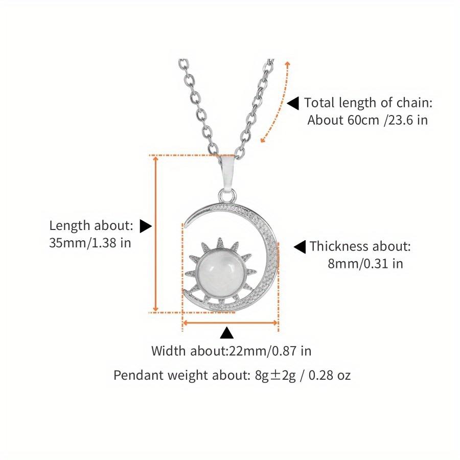 Natural Crystal Stone Inlaid Sun Moon Pendant Amethyst Rose Quartz Classic Charm Necklace Jewelry Necklace Jewelry for Women