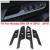 Car Armrest Door Window Glass Lift Switch Panel Cover Trim For Honda CRV CR-V 2012 2013 2014 2015 2016 Carbon Fiber Accessories