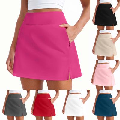 Women's Athletic Skort with Built-in Shorts and Side Pockets for Running Tennis Yoga Fitness Training Activewear Skirt