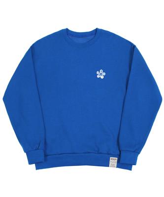 GRAVER [Unisex] Small Life Logo Flower Smile Sweatshirt_Cobalt Blue