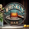 Vintage plechová cedule na whisky a doutníky Kovová nástěnná dekorace