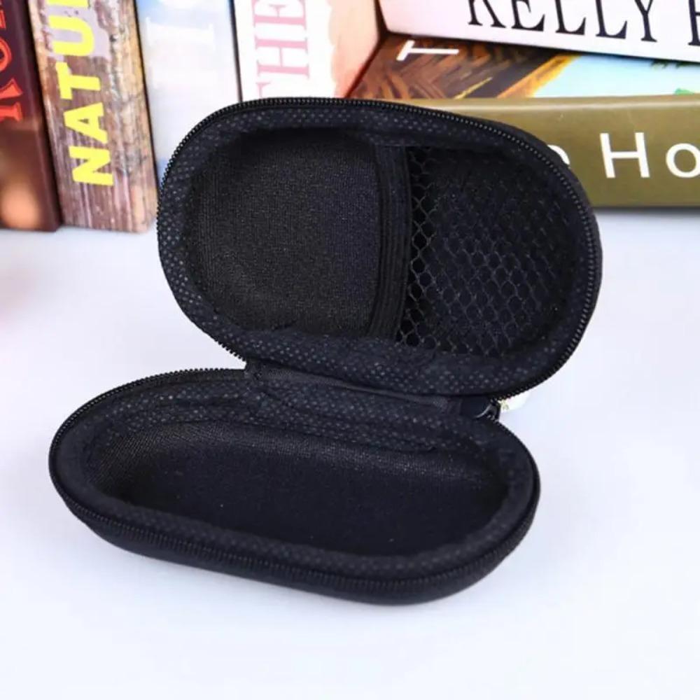 Earphone Storage Bag Oval Data Cable Zipper Pouch Multi-function Headphones Holder Case Headsets USB Line Accessories