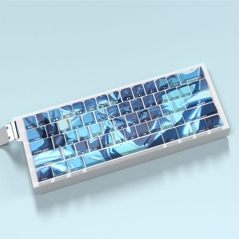 Anime Keycaps Cartoon 74 Keys PBT Keycap Mechanical Keyboards Caps for 61 67 68 Keyboards Gaming Accessories