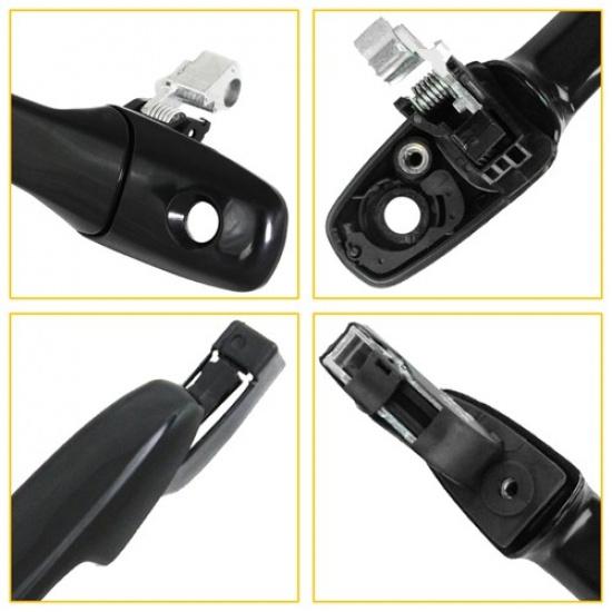 Door Handle Outside Exterior Front Left Driver Side Black For Mazda 2004-2009 3