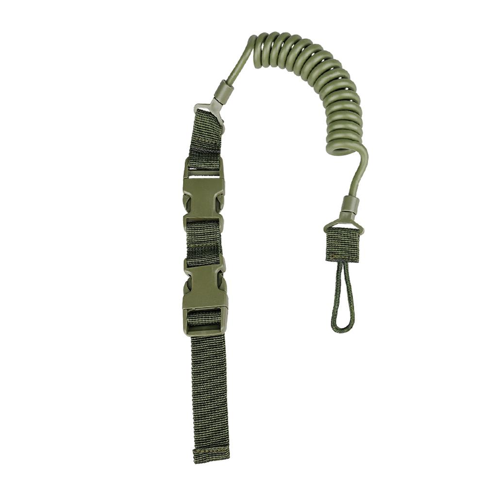 

1Pc Outdoor Tactical Handgun Spring Clip Gun Strap Anti-loss Multi-functional Elastic Keychain Safety Rope Hunting Accessories зелений