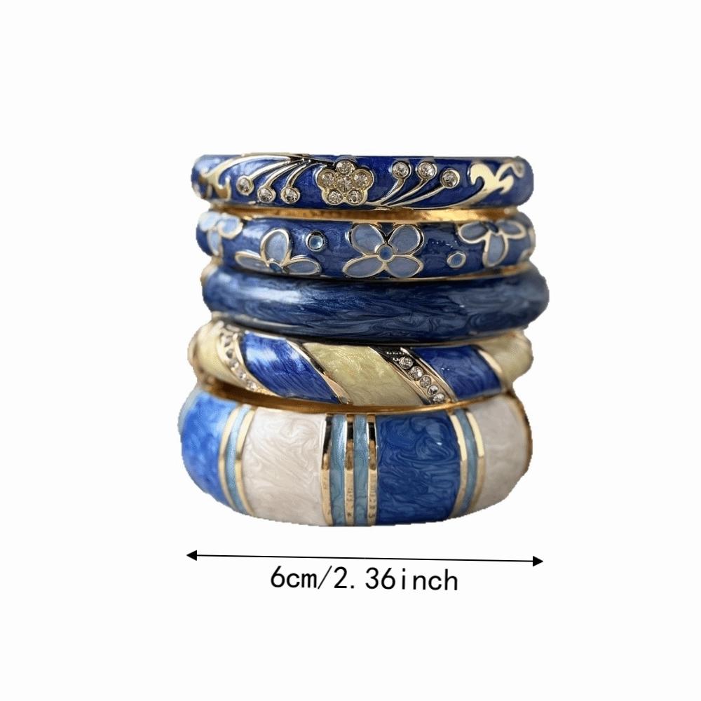 Tropfendes Öl Emaille Armreif Blume Breiter Armreif Retro Geometrisch Cloisonné Armreif Damen