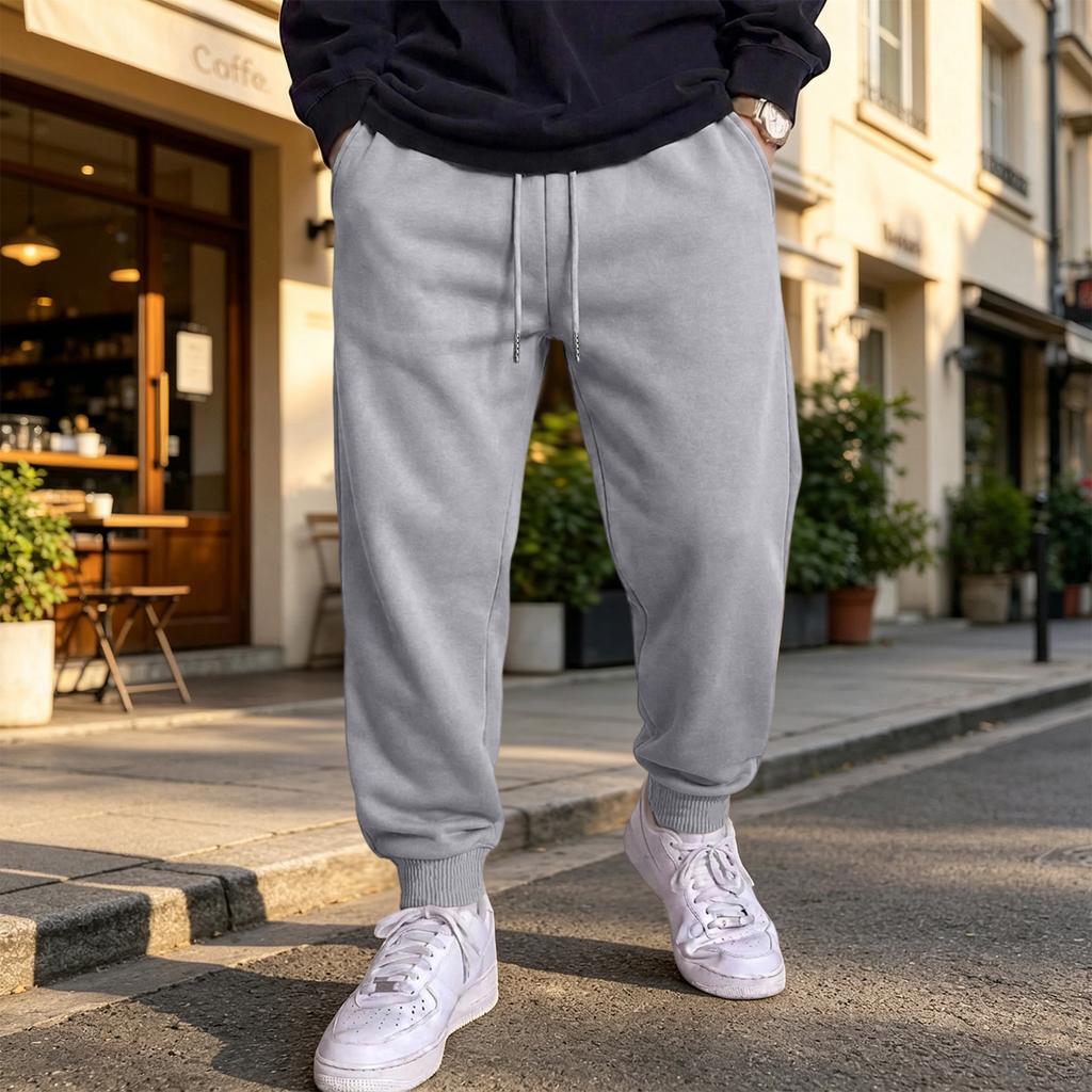 Men's Sweatpants with Elastic Waistband and - Loose Fit Cuffed Joggers for Casual and Athletic Wear