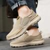 Men’s Outdoor Canvas Shoes Sneakers Driving Shoes Casual Slip on Wide Head Shoes for Farther Plus Size