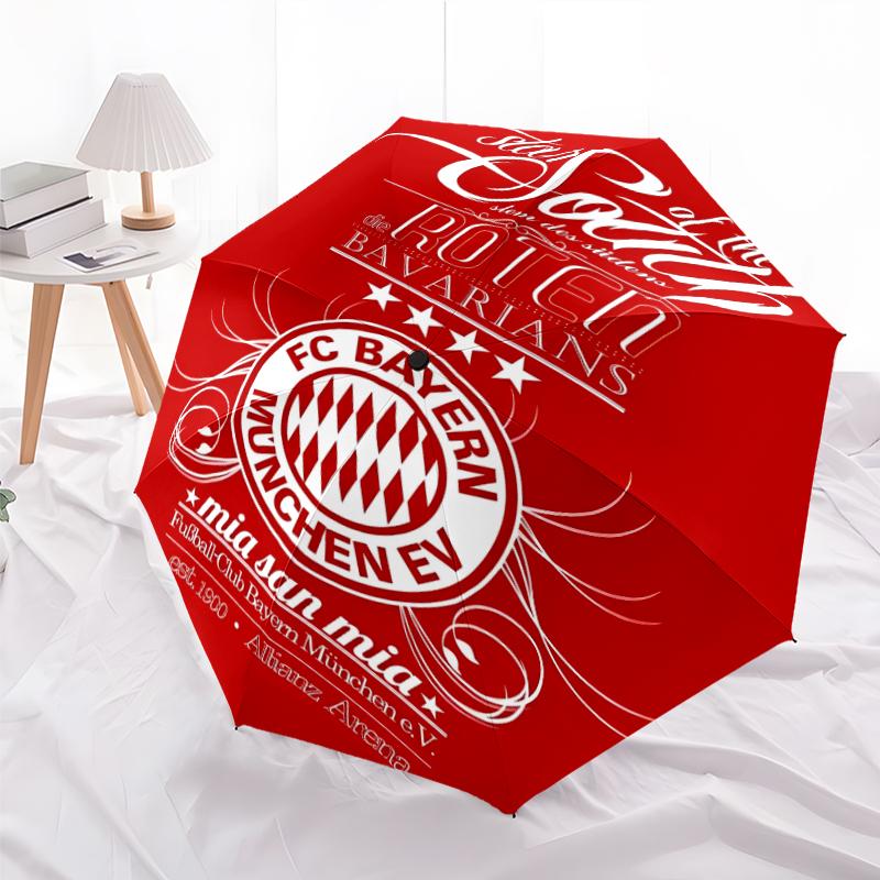 Printed FC Bayern München Logo Printed Folding Umbrella,Outdoor,Leisure,And Travel Umbrella,Durable Umbrella Fabric,Birthday And Holiday Gift