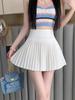High-Waisted Summer A-Line Pleated Skirt for Women - Sweet & Fresh, Anti-Exposure, College Style, Petite Short Length.