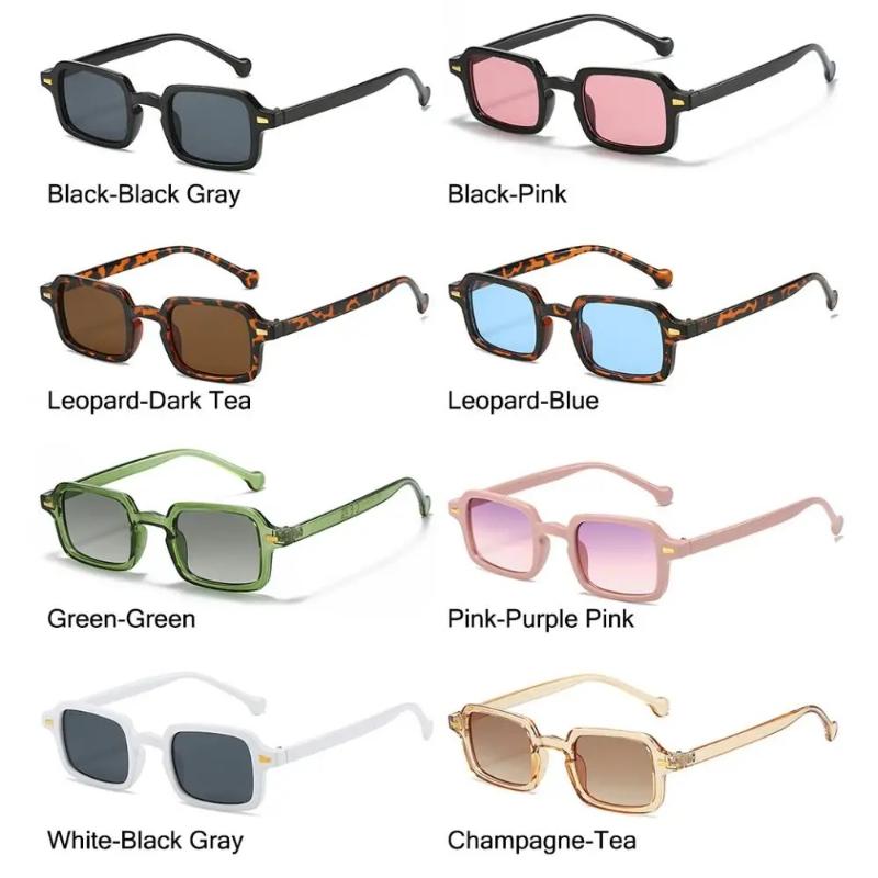 Fashion Square Sunglasses Women Anti-glare Retro Rivets Decoration Gradient Shades UV400 Men Leopard Blue Sports Sunglasses