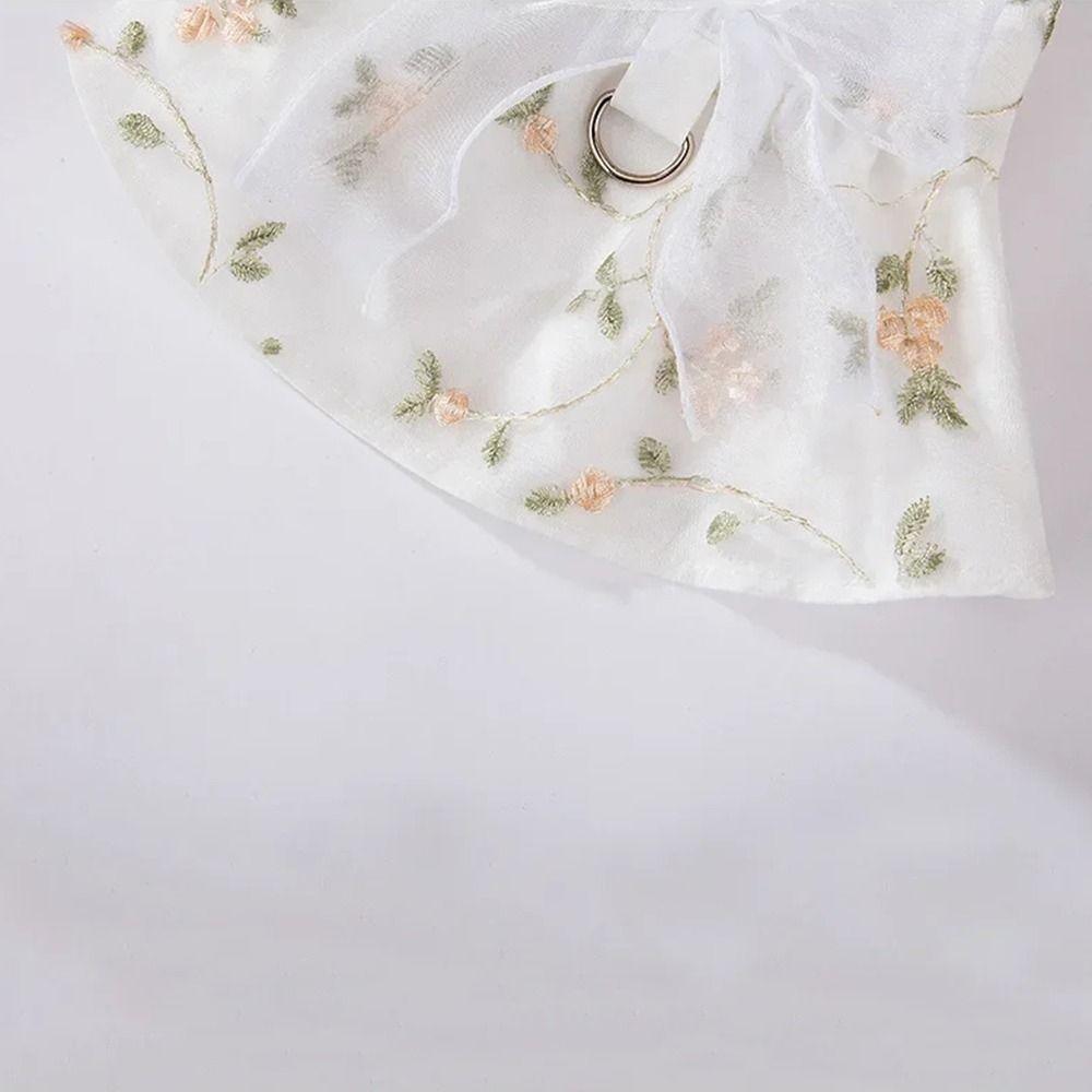 Breathable Floral Dog Lace Dress Embroiderd Summer Pet Clothes Cute Cat Mesh Apparel  Summer