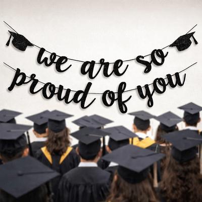Gold Shining Graduation Party Banner Glitter Decor Celebrate Glittery Gold Garland Decorative Garland Graduation Hanging Banner
