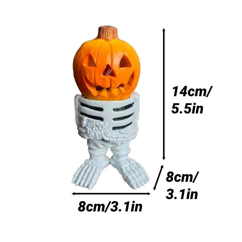 Pumpkin Resin Knight Halloween Decoration Figurine Light Garden Ornament Gift