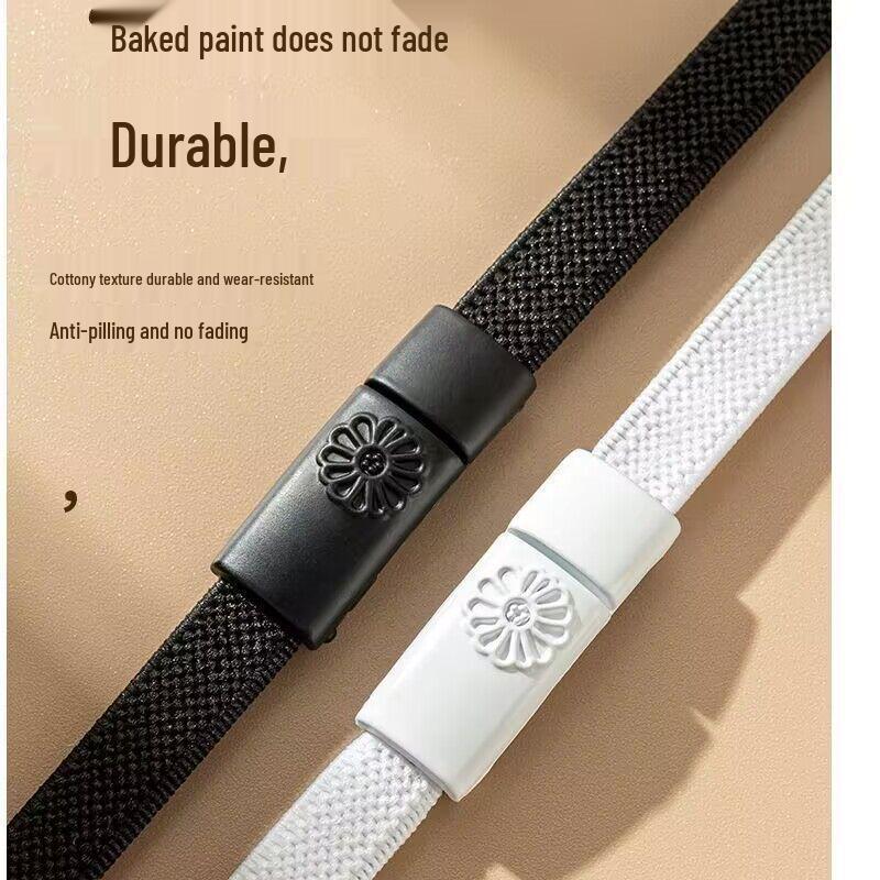 No-Tie Elastic Shoelaces: Lazy Buckle for Men, Women, and Kids - White Flat Sports Style