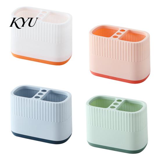 Stationery Storage Box for Students Desktop Pen Holder, Compartments Thickened Plastic Organizer, Macaron Organizer Accessories Color Vertical Pattern