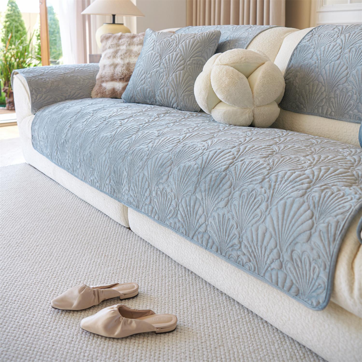 

Классический жаккардовый бархатный стеганый чехол для дивана с листьями, противоскользящий чехол для сиденья дивана, чехлы для мебели в гостиной на четыре сезона 70*70cm