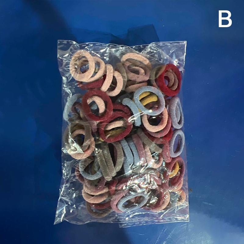 100Pcs Colorful Basic Nylon Ealstic Hair Band Kids Girls Ponytail Holder Ties Scrunchie Mini Headwear Rubber Bands Hair Rope