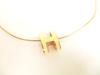 Authentic HERMES Orange Pop Ash H Pink Gold Plated Necklace Choker Pendant #a150  Refurbished