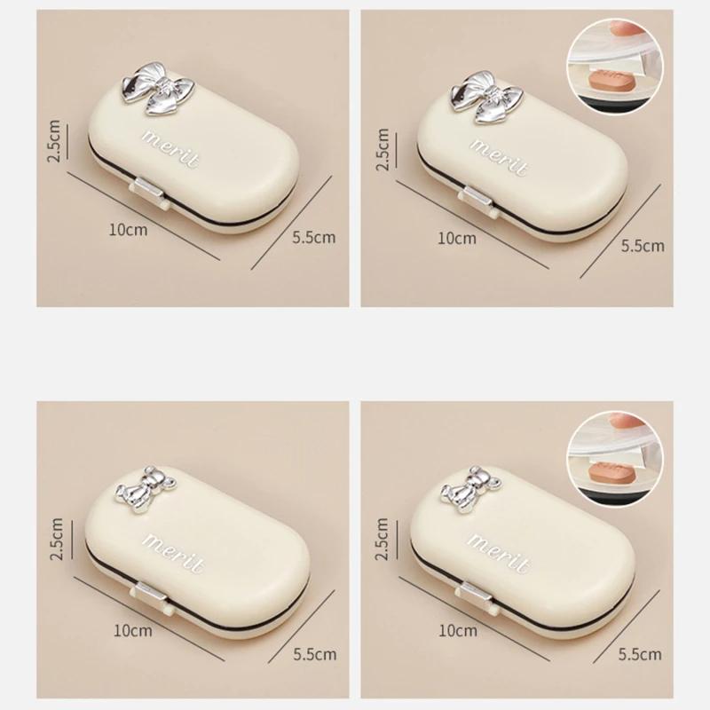 Cute Style Portable Pill Box 4/6 Compartment Mini Pill Box for Weekly Pill Sealing Medicine Tissue