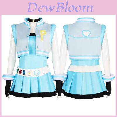 Barevný polyesterový cosplay kostým Powerpuff Girls Perfektní pro Halloween nebo jevištní vystoupení