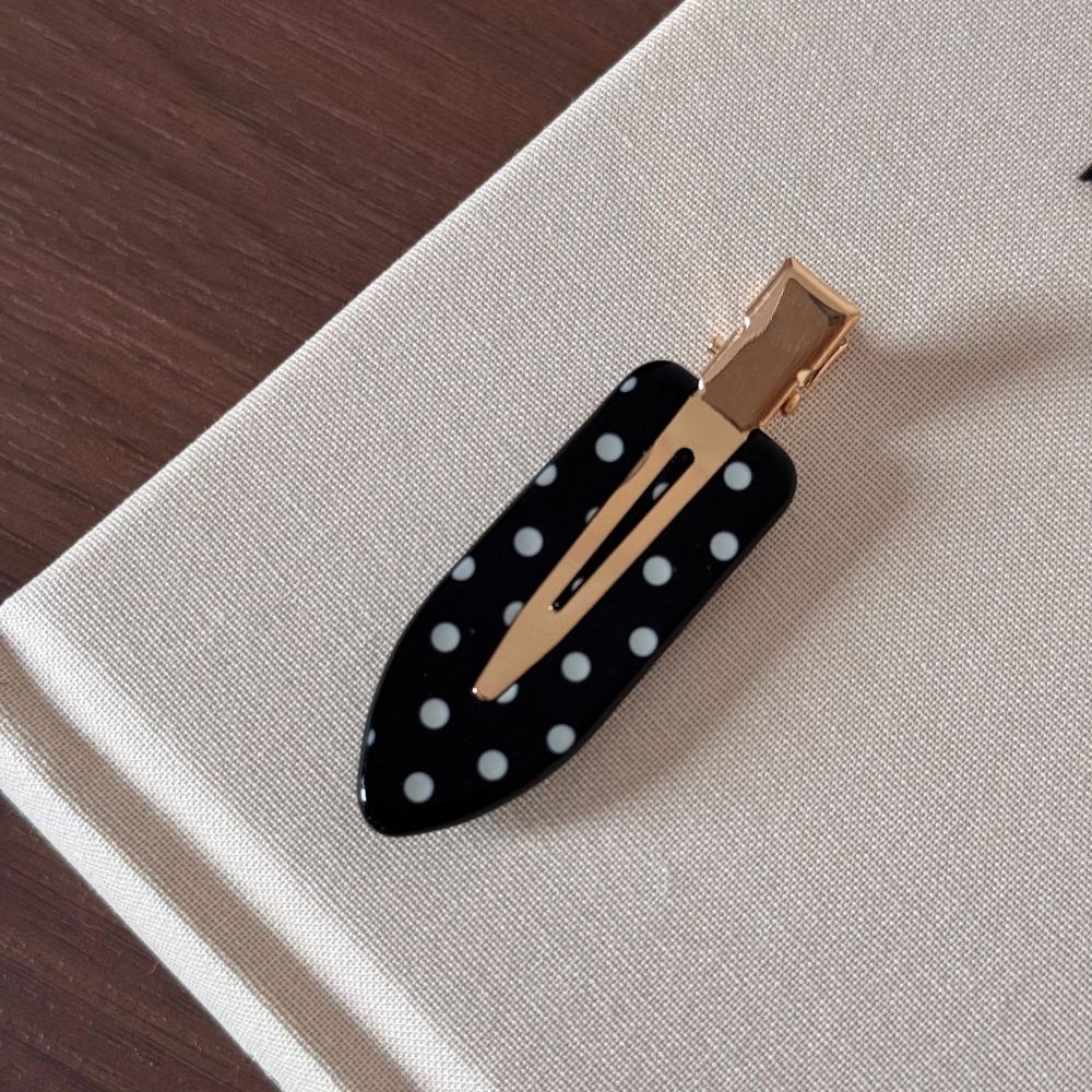Acetic Acid Polka Dot Hair Clip Black White Side Clip Cute Acetate Seamless Hairpin Girls