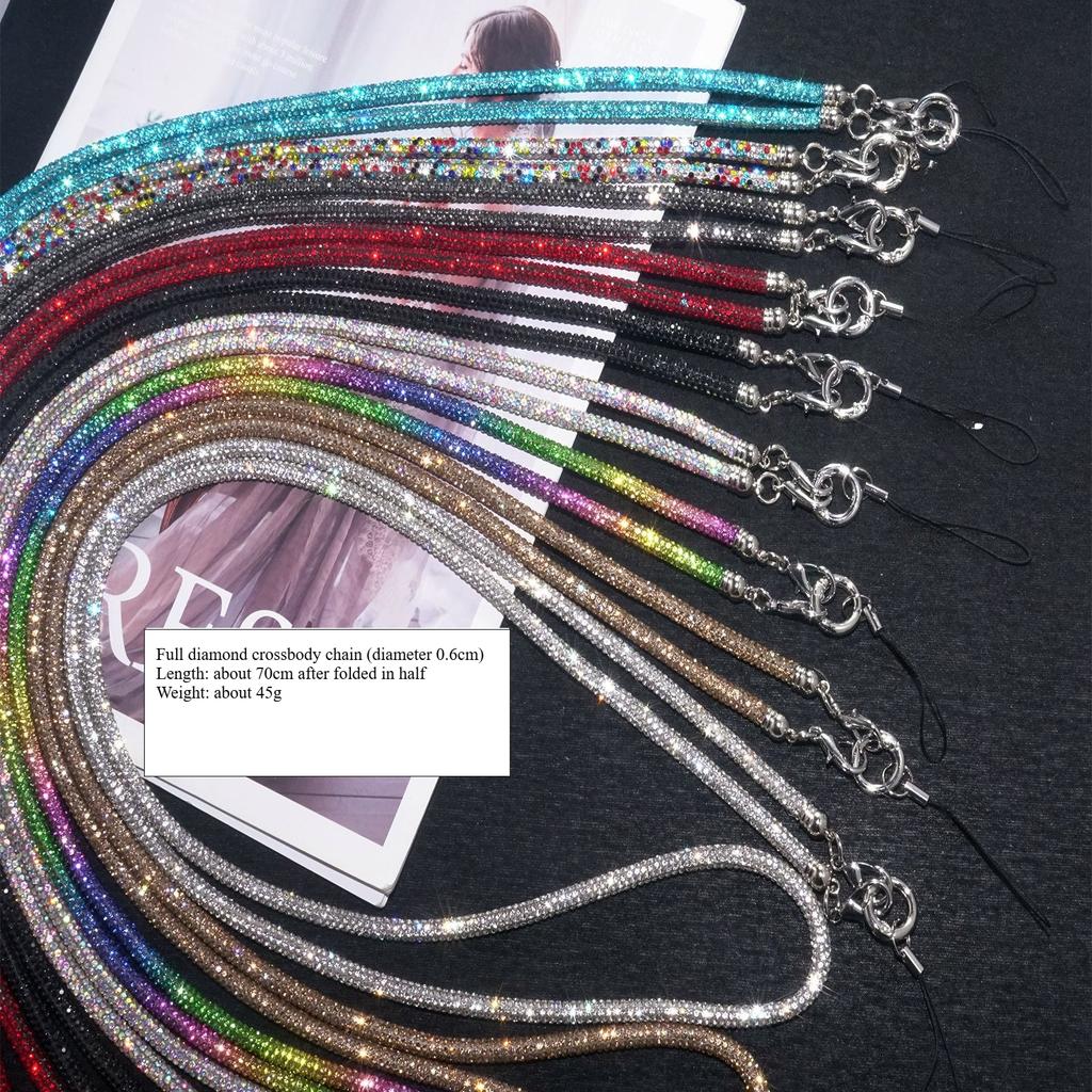 New Luxury Crystal Rhinestone Phone Lanyard Bright Bling Bling Phone Case Chain Straps Phone Anti-lost Rope Phone Accessories