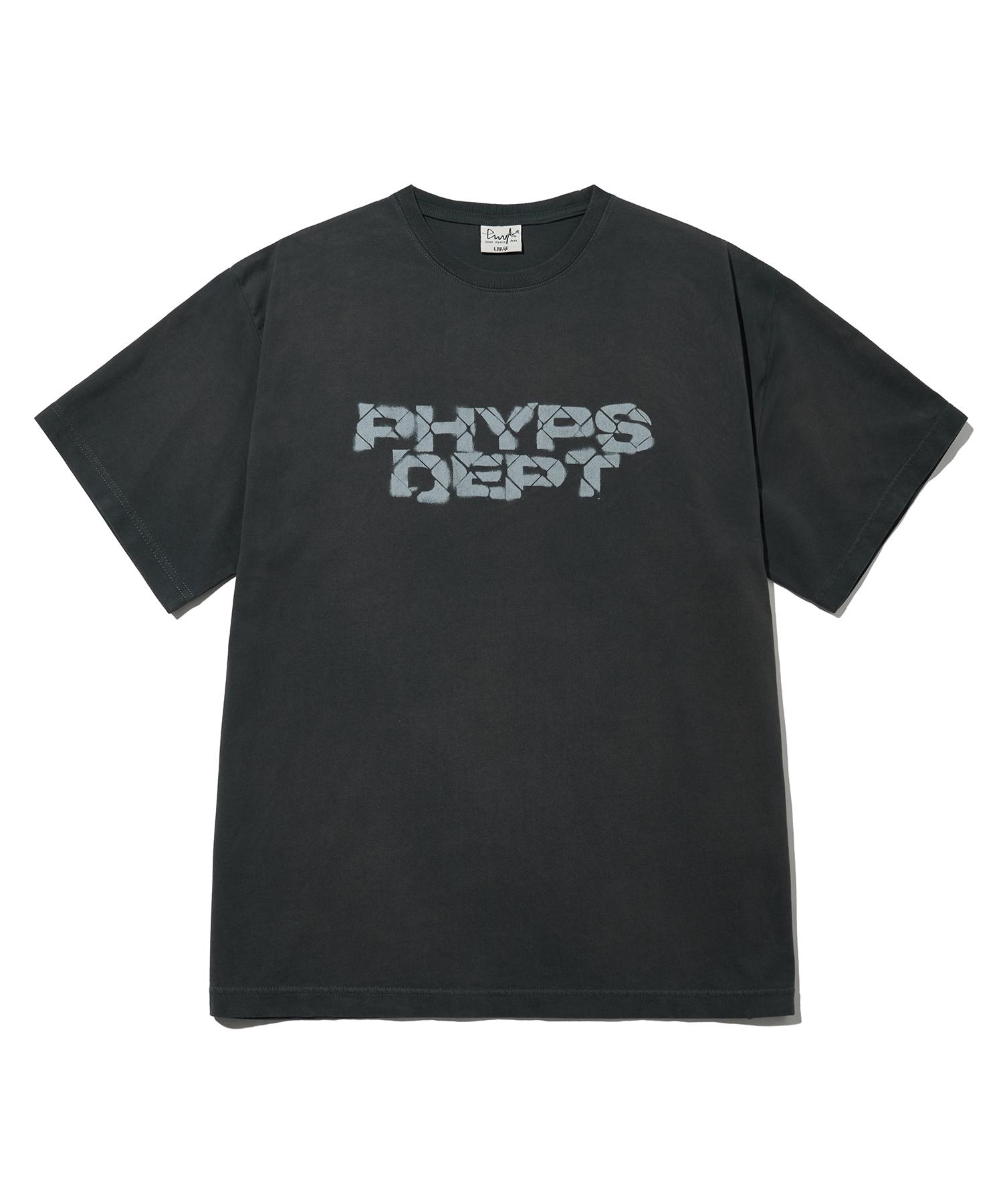 Physical Department Typographic Spray Short Sleeve T-Shirt_Charcoal Charcoal/S