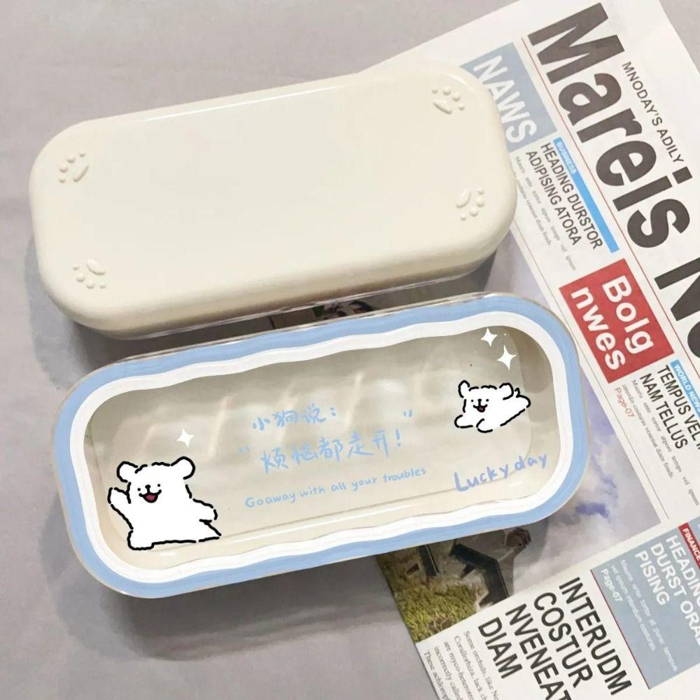 Plastic Puppy Glasses Case Visible Transparent Sunglasses Storage Box Portable Cartoon Animals Glasses Protective Case Gifts
