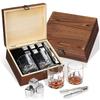 Ice Wine Glass Wooden Gift Box - Retro Distressed Flip-Top for Ice Wine, Whiskey Glass, or Stones