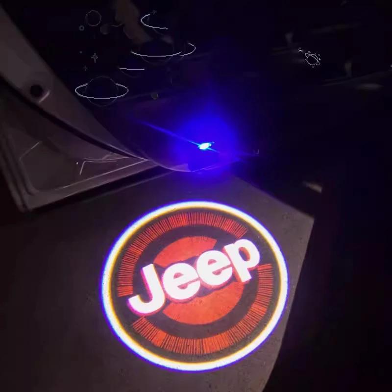 High-Definition Door Projection Lights Car Decorative Lights Compatible with Jeep Renegade, Compass, Grand Cherokee, Wrangler,