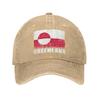 Grönland Flagge Grunge Länderflagge Grönland Lässige Baseballkappe Tennis Skate Trucker-Kappe Frühling Damen Unisex Y2k Snapback-Kappe