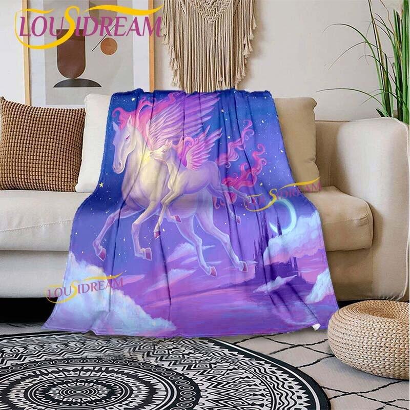 Unicorn Series Printed Super Soft Flannel Blanket Flannel Bedspread Bedding Sofa Home Sofa Cover