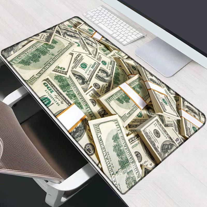 Gaming Laptop Dollar Druck Schreibtischunterlage Handgelenkauflage Maus PC Zubehör Tischunterlagen Schreibtischmatte Gamer Schrank Tastenkappen Mauspads