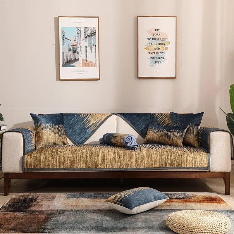 Sofabezug mit geometrischem Gittermuster, Schonbezüge, L-förmige Ecksofabezüge für das Wohnzimmer, rutschfeste Couchbezug, Sofahandtuch, 1/2/3/4-Sitzer