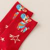 Regenbogenfarbene Damen Socken Gestreift Bedruckt Neujahr Baumwollsocken Kawaii Mädchen Socken Herbst Winter