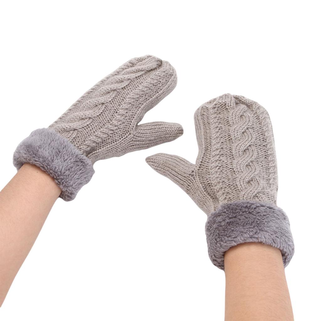 Thicken Fleece Liner Winter Mittens for Women and Teens Fashionable and Warm Hand Gloves for Winter Activity