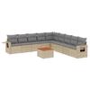 VidaXL Garden Lounge Set with Cushions 10 Pcs, Patio Sofas, Patio Furniture Set, Outdoor Furniture, Beige 3224610