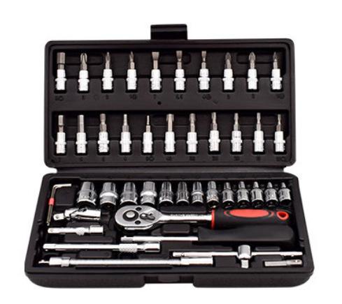 

46-Piece Socket Wrench Set Car Motorcycle Auto Protection Set Household Xiaofei Hardware Tools Combination Set 46-piece sleeve (black)
