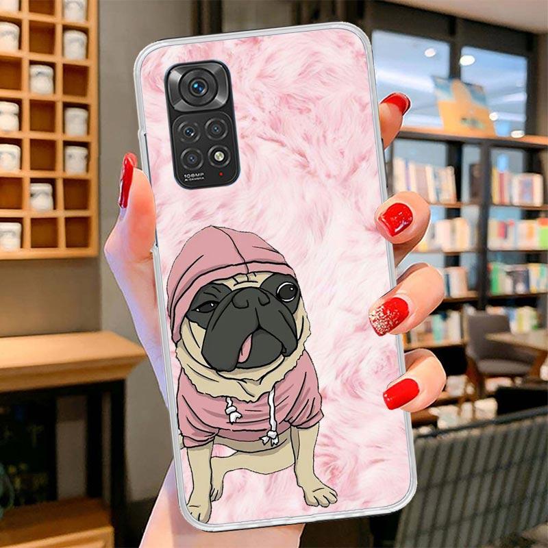 Love Pugs Cute Dog Cover Phone Case For Xiaomi Redmi Note 15 14 13 12 11 10 Pro Plus 14S 12S 11S 11T 11E 10S Soft Fundas Shell R
