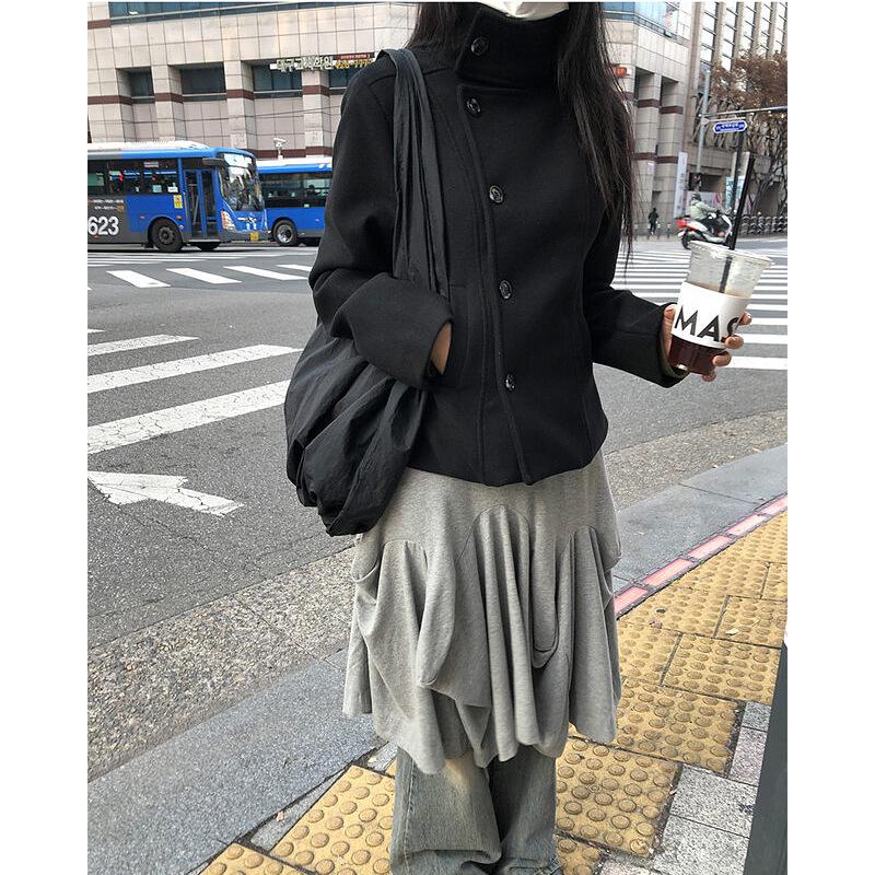 

Korean Chic 2025 Winter Slimming Wool Coat with Cotton Padding for Women Large