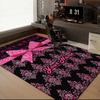 1PC Custom Name Pink Bow Theme Floor Mat Ideal for Living Room, Game Rooms, Office, Bedroom,Floor Mat Playful Design