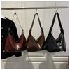 Retro Style Faux Leather Tote Bag for Women Large Capacity Shoulder Handbag