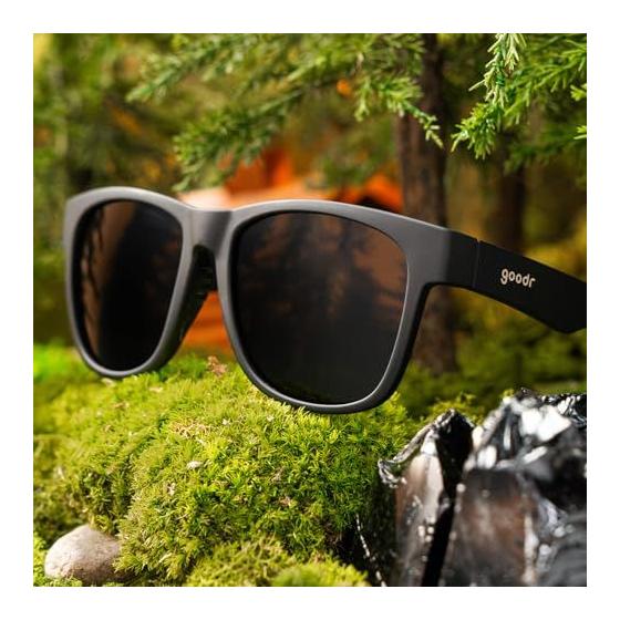 Used New Goodr Onyx Polarized Sunglasses, Unisex Black Solid Frame, Black Non-reflective Lenses, UV400 Protection, Anti-slip, No Bounce, Black.