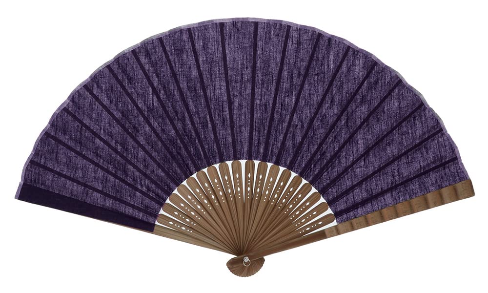 

Onishi Ken Seihan Linen Dungaree Folding Fan, 23cm, Purple, Ripple S22-LID02