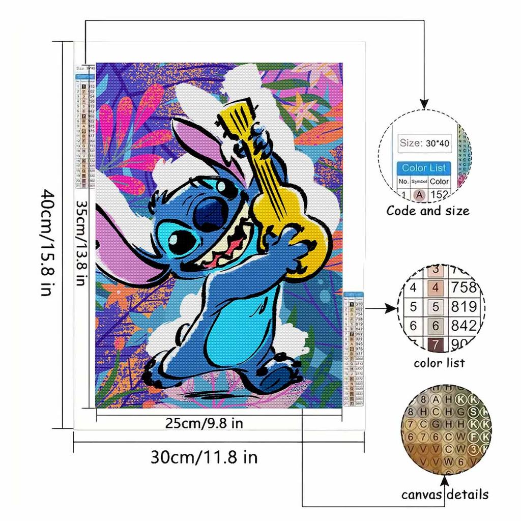 Full Round Diamond Painting Stitch Playing The Guitar Art Rhinestone Picture Mosaic DIY 5D Cross Stitch Embroidery Home Decoration