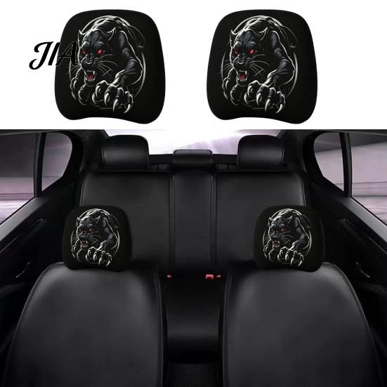 Universal Fit Car Seat Accessories 2Pcs Halloween Headrest Covers, Creepy Ghost Face Interior Protection for Vehicles Protector, Breathable Auto Decor