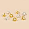 Alloy Pearls Button With Peach Flower Clasps For Craft Sewing Accessories