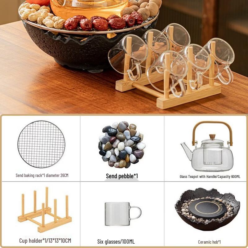 MZ Electric Ceramic Tea Stove with Glass Teapot Set