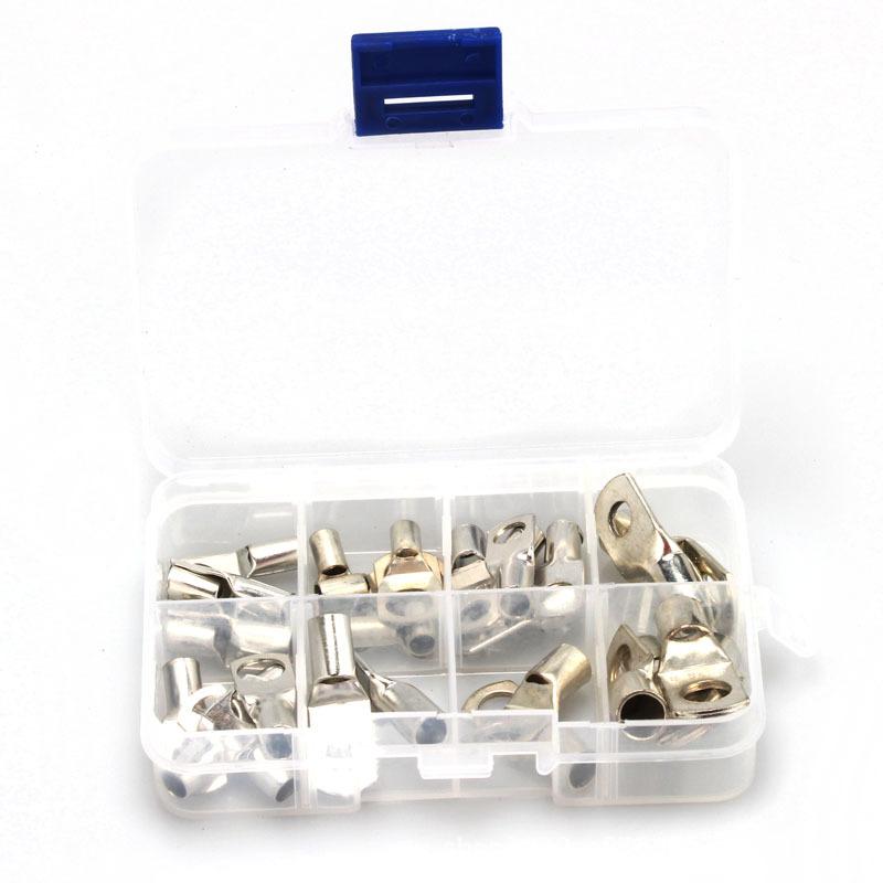 30PCS Bare SC Copper Cable Lugs Assortment Box, SC Short Barrel Wire Crimp Terminals Copper Wire Connectors Kit